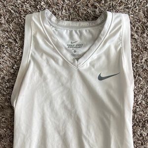 White Nike Pro Combat workout tank top
